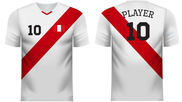 Peru Fan sports tee shirt in generic country colors
