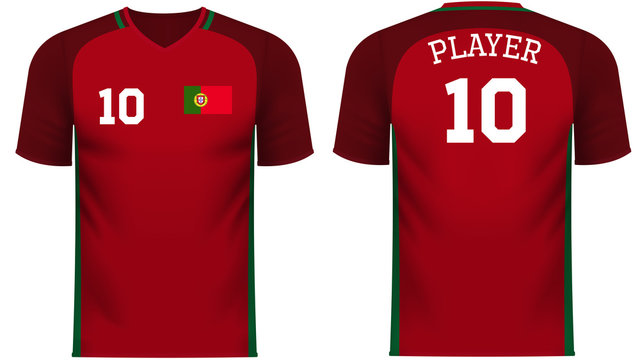 Portugal Fan sports tee shirt in generic country colors