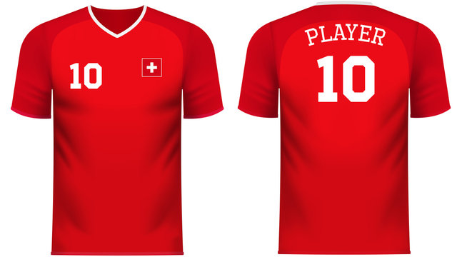 Switzerland Fan sports tee shirt in generic country colors