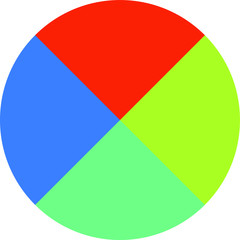Obraz premium Colorful Pie chart Divided into four