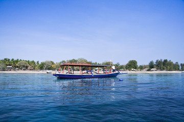 Fototapeta premium outriiger dive boat gili air island indonesia