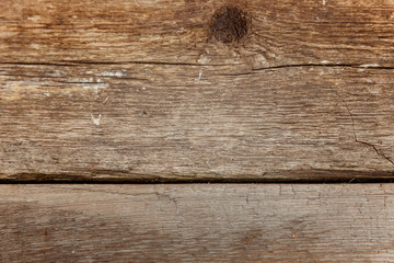 Fototapeta premium Simple eco rustic old vintage wooden flat lay desk texture. Close up of wall made of wooden planks
