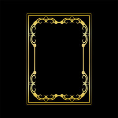 gold photo frame on black background