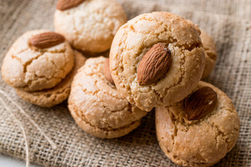Turkish Almond Cookies on Sack / Acibadem Kurabiyesi.