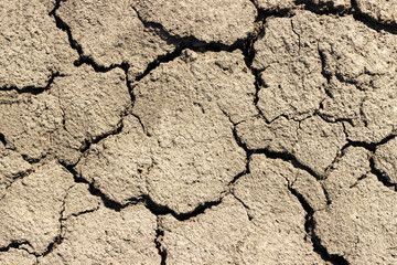 cracks in the ground on sunny day
