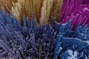 Obraz premium 3d background abstract skyscrapers city with depth of field. 3d rendering