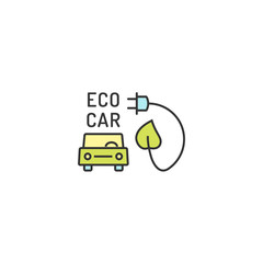 Electric eco car conceptual icon