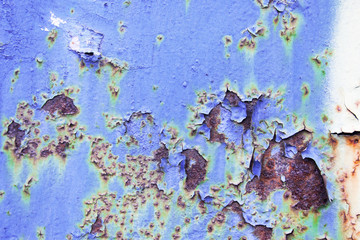 Abstract background. Craquelure and rust on metal. Candid.