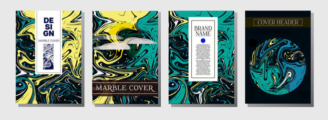 Modern Magazine Cover Template. Business Invitation, Cool Marble Product Design. Nice Japanese Liquid Paint Corporate Identity. Luxury VIP Gift Certicifate Presentation Magazine Cover Design.