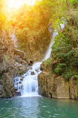 Fototapeta na wymiar Namtok Phlio waterfall in Chanthaburi, east of Thailand
