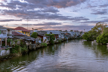 Chanthaburi, Thailand - December 30, 2017: Old town waterfront, famous historic tourist destination.