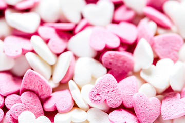 Colorful candies on abstract texture background pattern