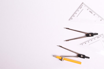 Geometry equipment on white background
