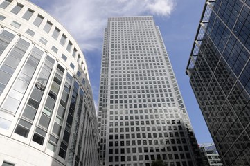 Fototapeta na wymiar Finanzviertel, Bankenviertel, in Canary Wharf in London, England, Großbritannien, Europa