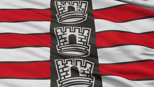 Joao Pessoa closeup flag, city of Brasil, realistic animation seamless loop - 10 seconds long