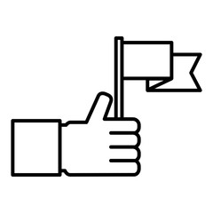 hand with flag marker isolated icon vector illustration design
