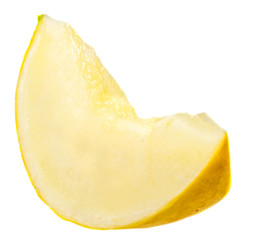 yellow melon slice isolated on white