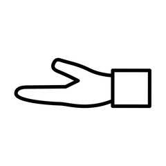 human hand support gesture image vector illustration outline