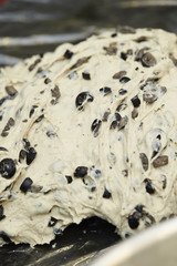 Bread dough with olive 
