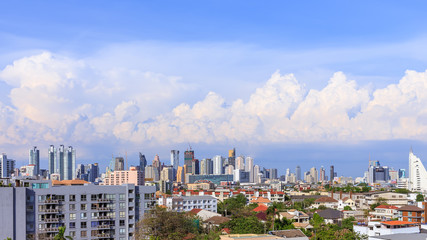 Bangkok business district cityscape with skyscraper, Thailand