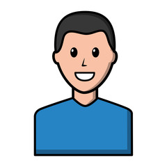 young man avatar character vector illustration design