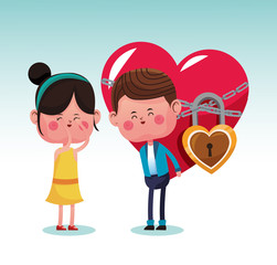 Cute couple in love cartoons vector illustration graphic design