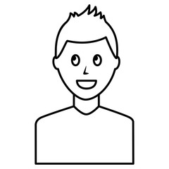 young man avatar character vector illustration design