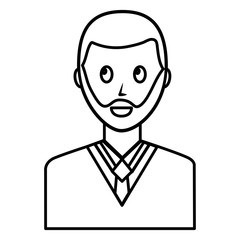 elegant businessman with beard avatar character vector illustration design