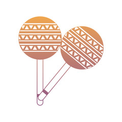 mexican maracas icon over white background, colorful design. vector illustration