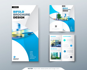 Bi fold brochure or flyer design with circle. Creative concept flyer or brochure.