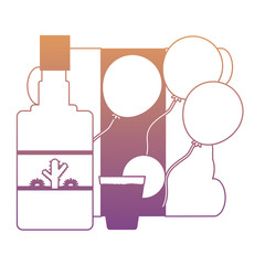 flag of mexico tequila bottle and shot icon over white background, colorful design. vector illustration