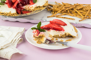 Pretzel strawberry pie.