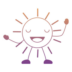 kawaii sun icon over white background, colorful design. vector illustration