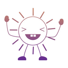 kawaii happy sun icon over white background, colorful design. vector illustration