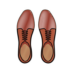 brown pair shoes elegant accessory for men vector illustration drawing