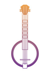 banjo instrument icon over white background, colorful design. vector illustration