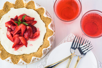 Pretzel strawberry pie.