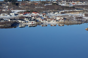 View from mountain walk to Langeistabben in Northern Norway