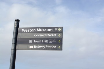 Obraz premium Weston super mare road sign 