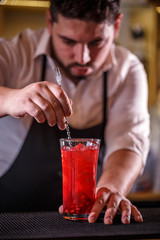 Barman at work