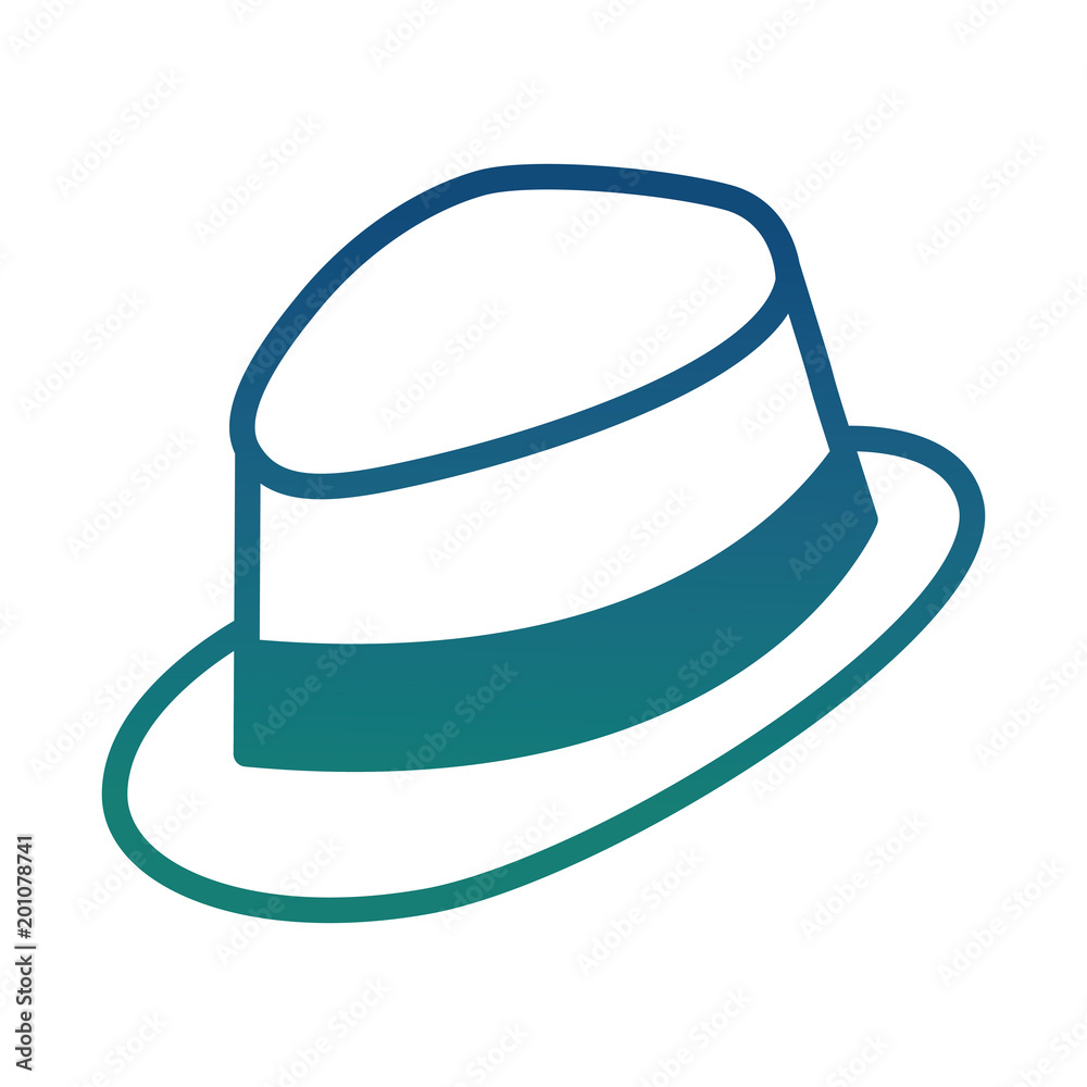 Wall mural gentleman hat fashion image icon vector illustration degraded color