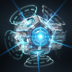 Futuristic drone security camera illustration 3D rendering