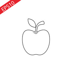 Apple line icon, outline vector sign, linear style pictogram isolated on white. Symbol, logo illustration. Editable stroke. Pixel perfect vector graphics