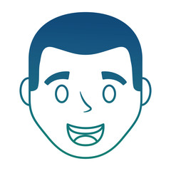 Obraz na płótnie Canvas happy face man character avatar vector illustration degraded color