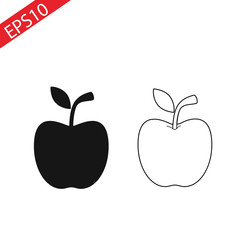 Apple line and glyph icon, diet and fruit, healthy food sign vector graphics, a linear pattern on a white background, eps 10