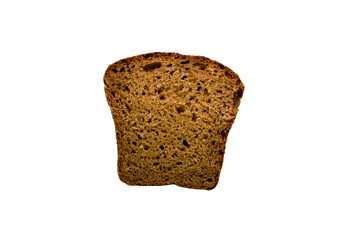 Isolated slices of black bread.