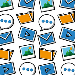 social media email chat photo pattern background vector illustration