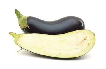 eggplant or aubergine vegetable on white background
