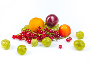 Naklejka na ściany i meble Fresh ripe berry in closeup on isolated white background.
