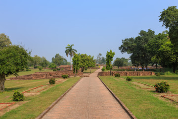 Shravasti, Uttar Pradesh, India - 16 October 2014: Ancient  Jetavana monastery. Lord Buddha's major temple.